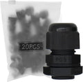 MAKERELE PG9 Cable Gland Waterproof IP68 Wire Gland, 4-8.2mm, 20 PC, Black