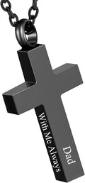 Cremation Jewelry Black Cross Urn Necklaces for Ashes for Women Men Human Ashes with Me Always Memorial Keepsake Pendant