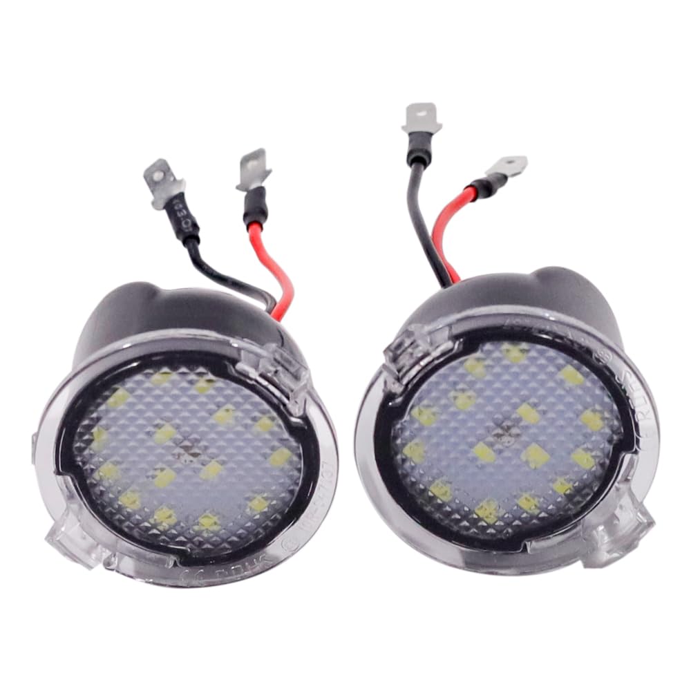 Hacreyatu 2Pcs Canbus No Error LED Side Mirror Puddle Lights For Ford F150