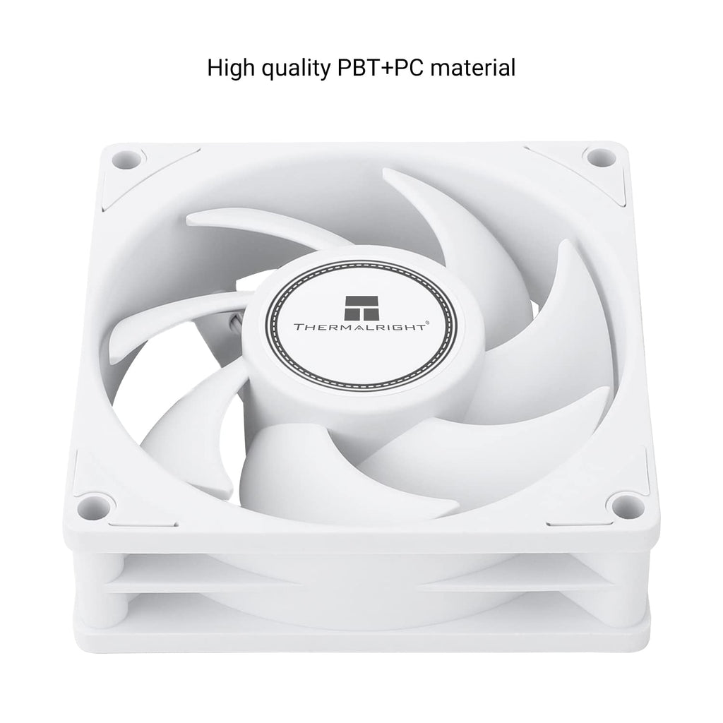 Thermalright TL-B8W CPU Fan, Computer Case Cooling Quiet 4pin PWM Fan, 80mm Silent PC Cooling, wtih 2200RPM Speed, Low Noise 24dba, Desktop CPU Cooler(80mm,White)