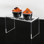 2-PC Large Clear 5mm Thick Acrylic Display Risers, 8x4x4.5 IN