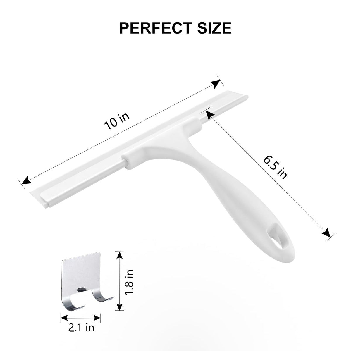 Squeegee for Shower Glass Door, 10 Inches, White