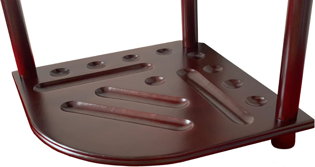 Pool Cue Rack Hold up to 8 Sticks & Billiard Accessories. Floor Stand Pool Cue Stick Holder Made of 100% Solid