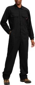 Men's Coveralls Long Sleeve 100% Cotton Twill Workwear Jumpsuit Relaxed Fit