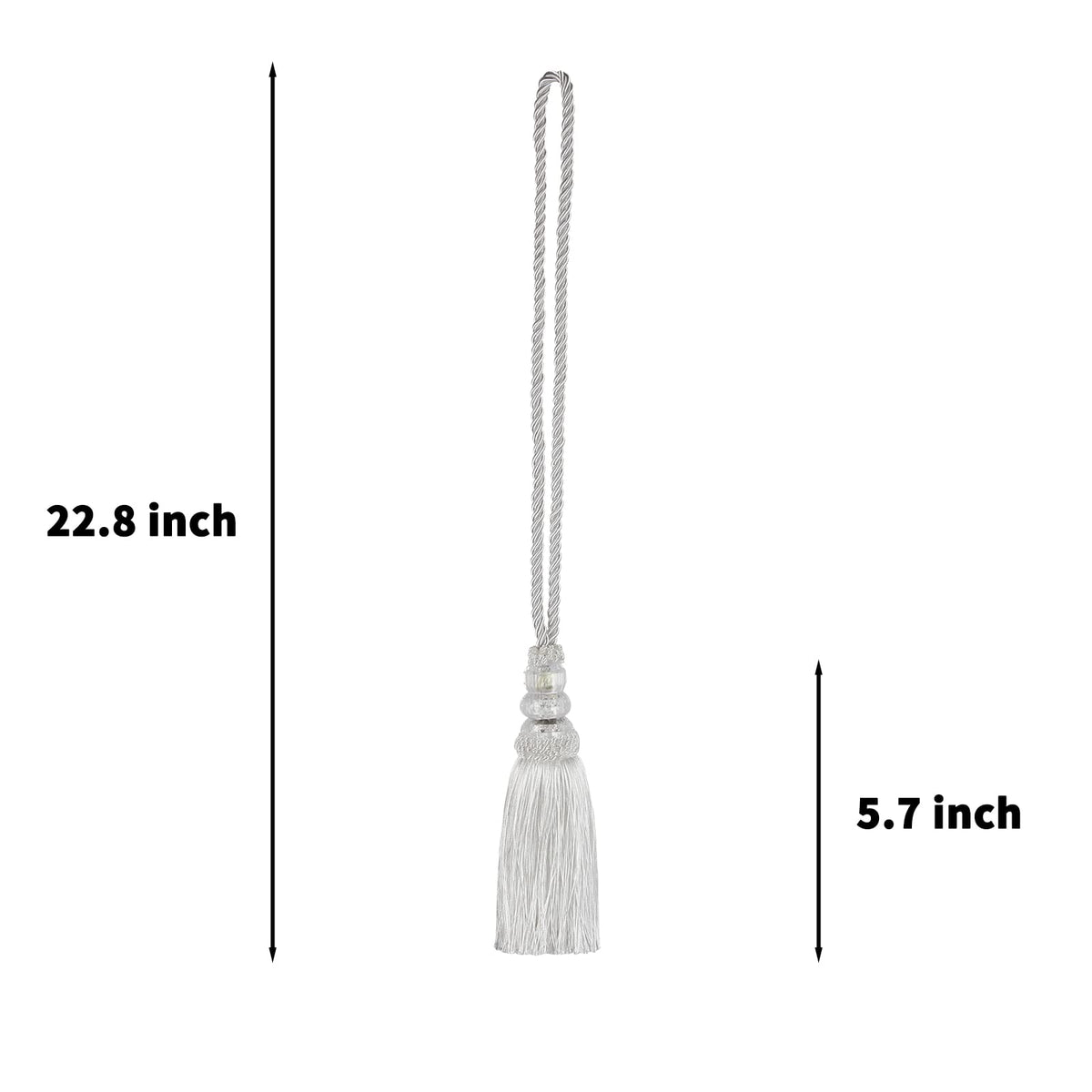 4 Pack Curtain Tiebacks with Tassel, White