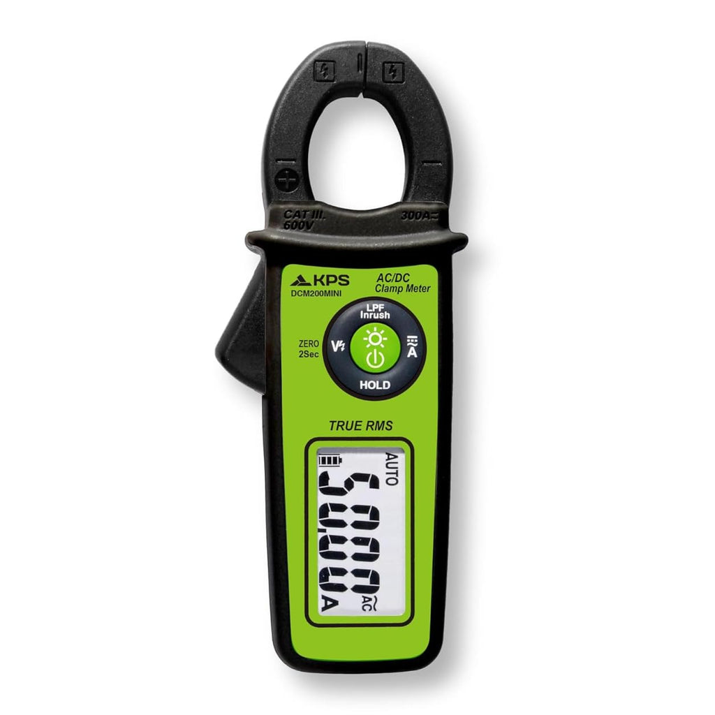 KPS DCM200MINI True RMS Clamp Meter, 300A AC/DC, NCV, 6000-Count Display