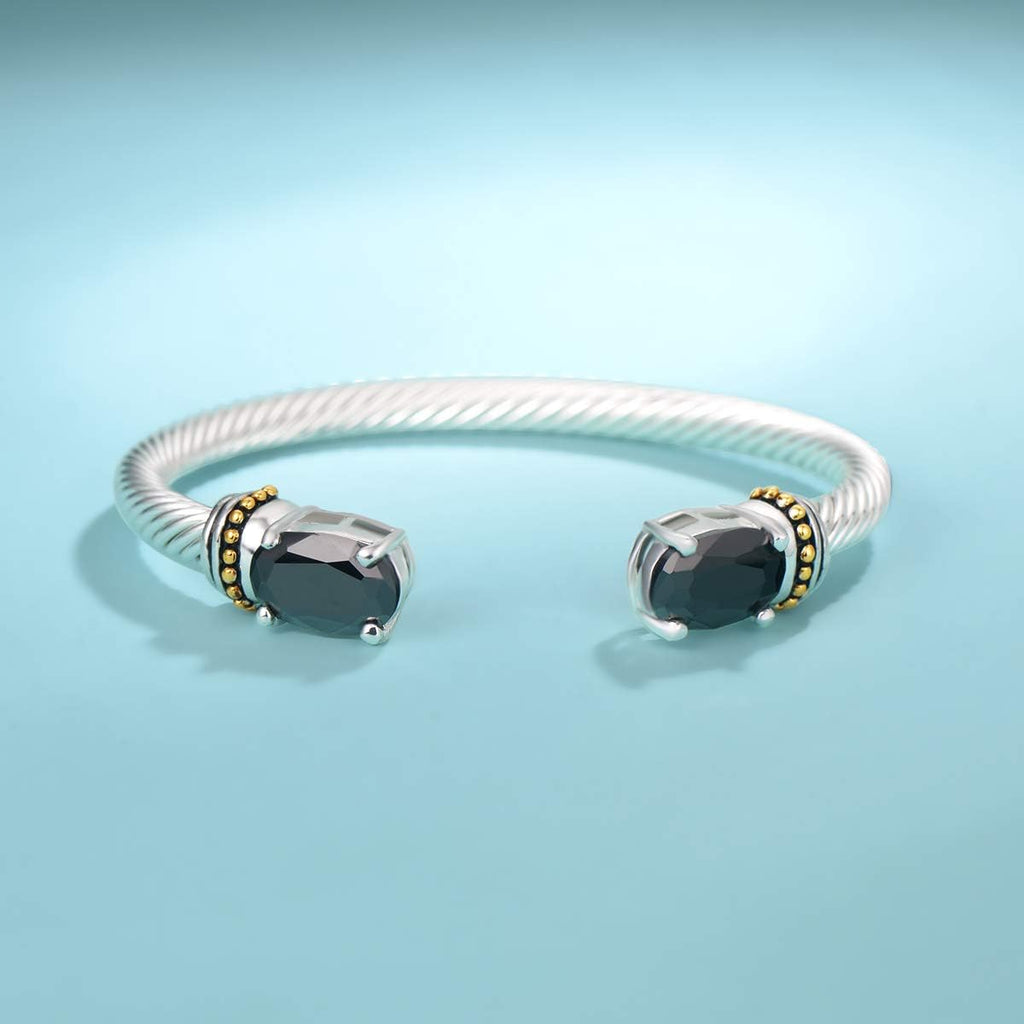 Stainless Steel Cuff Bangles Crystal Mosaic Bracelet Bangle for Women Fashion Jewelry BR75854