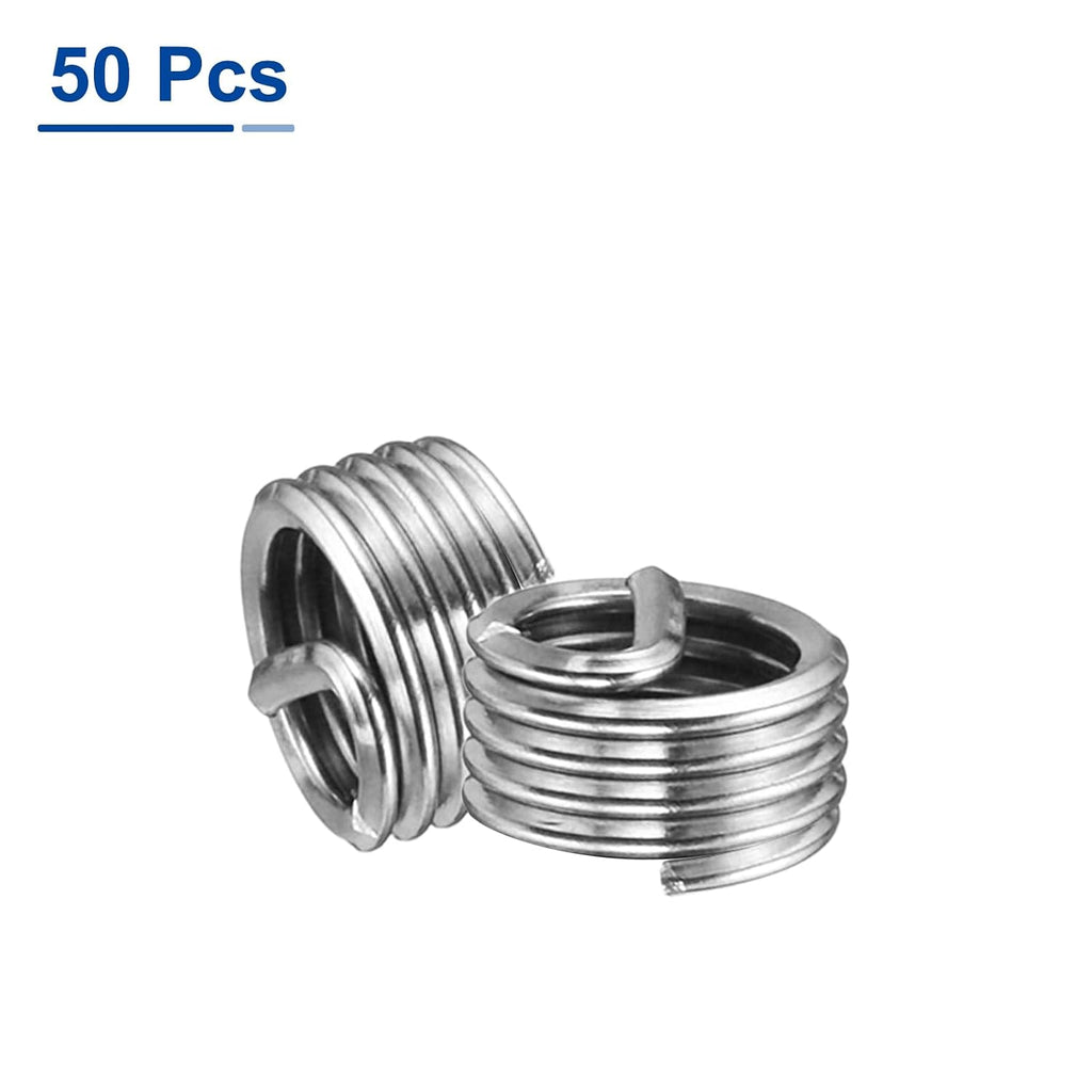 uxcell 50pcs Wire Thread Inserts 10-32 UNF 1D(3/16") 304 Stainless Steel Helical Type Coiled Thread Repair Kit Wire Screw Threaded Sleeve Sheath for Mechanical Equipment
