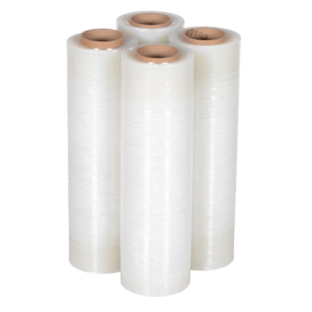 4 Rolls Heavy Duty 18" x 1500 ft 80 Gauge Premium Clear Pallet Wrap Stretch Wrap Shrink Film - Best Quality 40 Lb Per