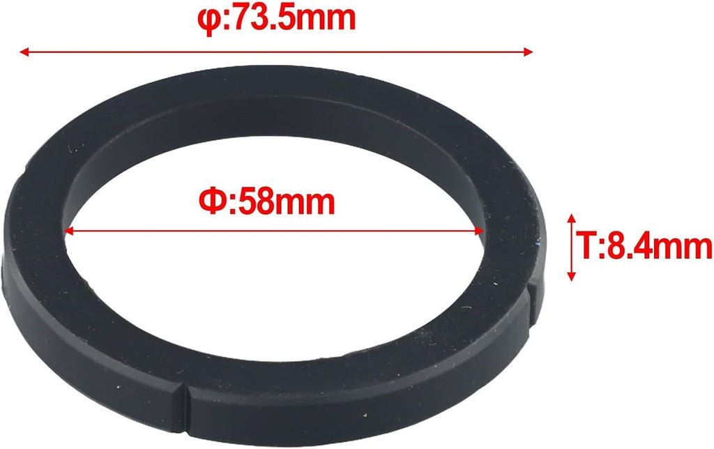 Brewing Head Sealing Ring Group Head Gasket for Rancilio Espresso Machine, Heat-Resistant Silicone, Black, 2-Pack