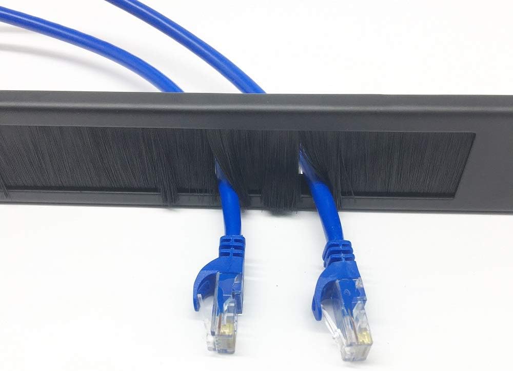 5 Pack 1U Brush Cable Manager Panel Horizontal Rack Mount
