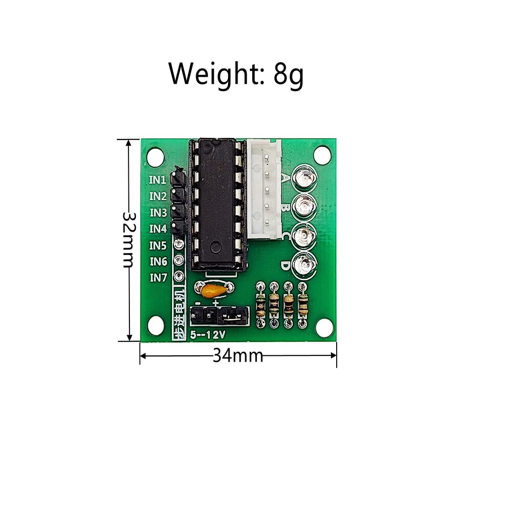 6 Sets ULN2003 Stepper Motor Drive Module Green Board + 4-Phase 5-Wire 28BYJ-48 Stepper Motor (12, Volts (DC))