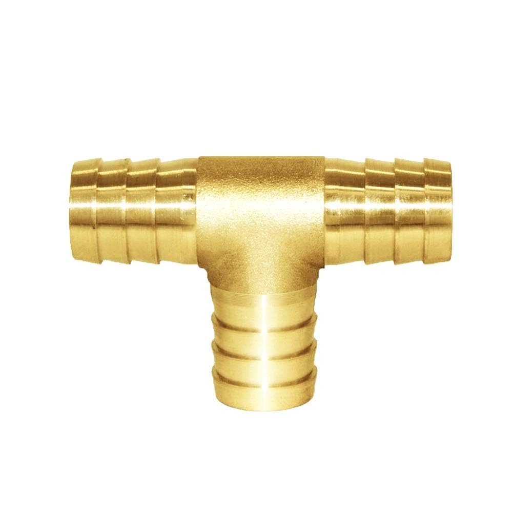 Joywayus 2Pcs 1" Brass Tee Hose Barb Fitting,3 Way Union Splitter