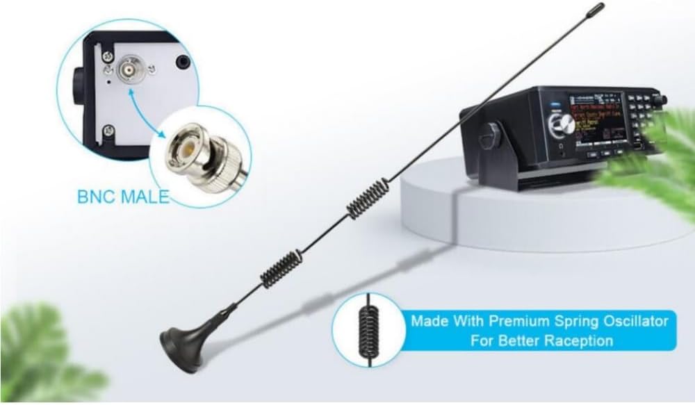 VHF UHF Ham Radio Police Scanner Amateur Radio Mobile Radio Scanner Antenna Magnetic Base BNC Male Antenna Compatible