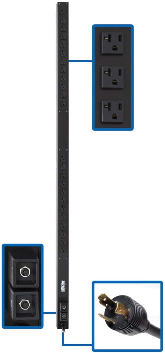 Tripp Lite PDU Basic 24 5-15/20R L5-30P 2.9kW 120V 10ft Cord 63.75in 0U (PDUV30)