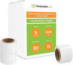 PSBM Dark White Mini Stretch Wrap with Plastic Handle 5" x 1000' 12 Rolls