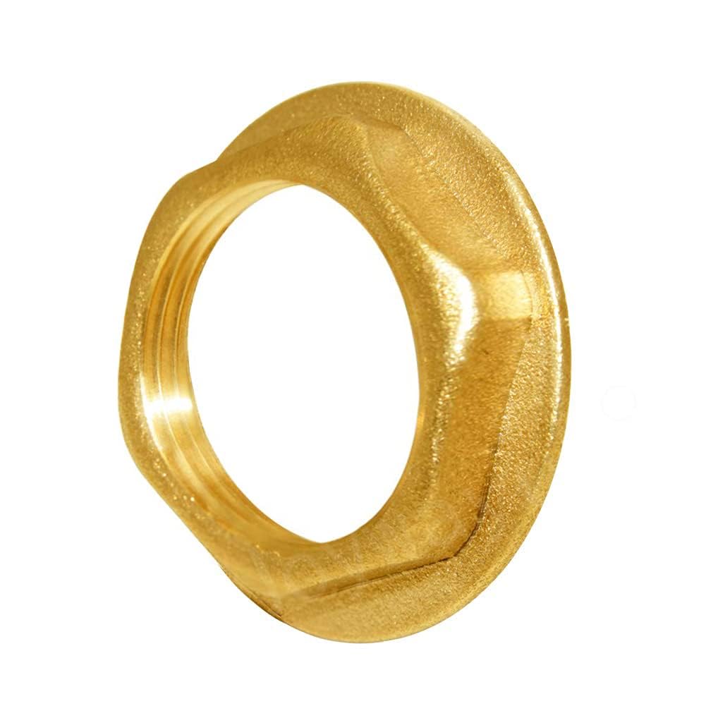 Joywayus 2 Pack Brass 1" Female Thread Hex Flange Lock Nut Pipe Fittings