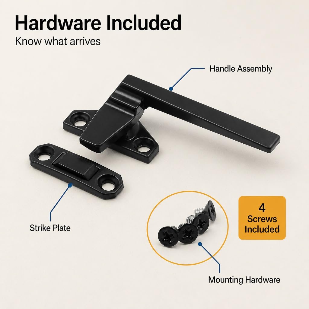 H 38218 Right-Handed, Matte Black, Casement Locking Handle with Offset Base (Single Pack)