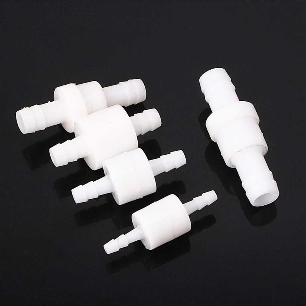 Quickun 1/2" One Way Inline Check Valve, Non Return Hose Barb, Ozone Resistance Plastic Valve for Fuel Oil Water Gas Pump Air, 2 Pcs