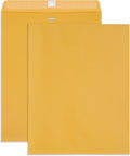 100 10" x 15" Kraft Clasp Envelopes, Gummed Seal