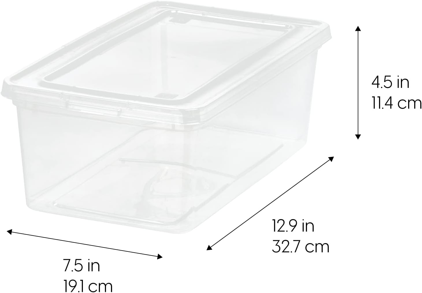 6 Qt Storage Bins with Lids, 6-Pack Clear Plastic Storage Containers, Stackable Organization Boxes for Shoes, Crafts