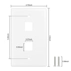 FGB 2-Port Keystone Wall Plate, for Keystone Jacks, 20-Pack, White