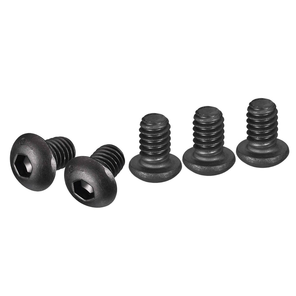 DTGN #6-32x3/8 Button Head Socket Cap Screws - 20Pack - Good for Machine - Carbon Steel Black Oxide - Hex Drive Full Thread UNC Fasteners