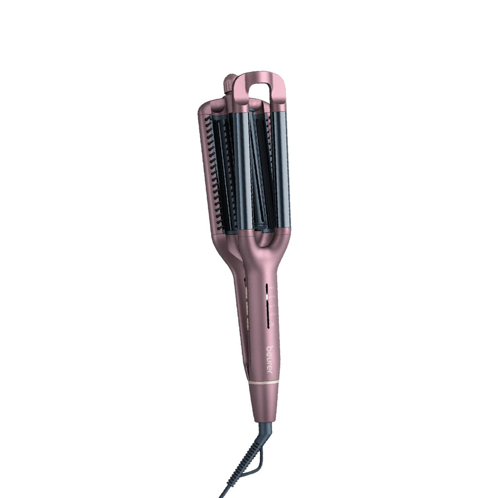 HT65 4-in-1 Wave Styler, 3 Barrel Curling Iron and Crimper, Adjustable Deep Hair Waver Wand for Beach, Mermaid