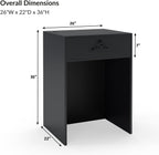 Host Stand with Drawer, Small Reception Desk, 26in Checkout Counter, Black