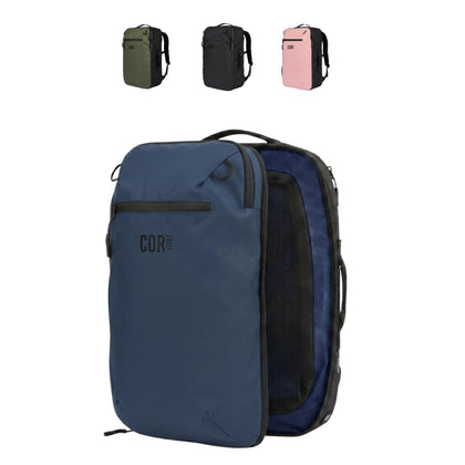Travel Backpack Carry On Backpack for Airplanes - Travel Backpack with Clamshell Design The Island Hopper - 28L Blue