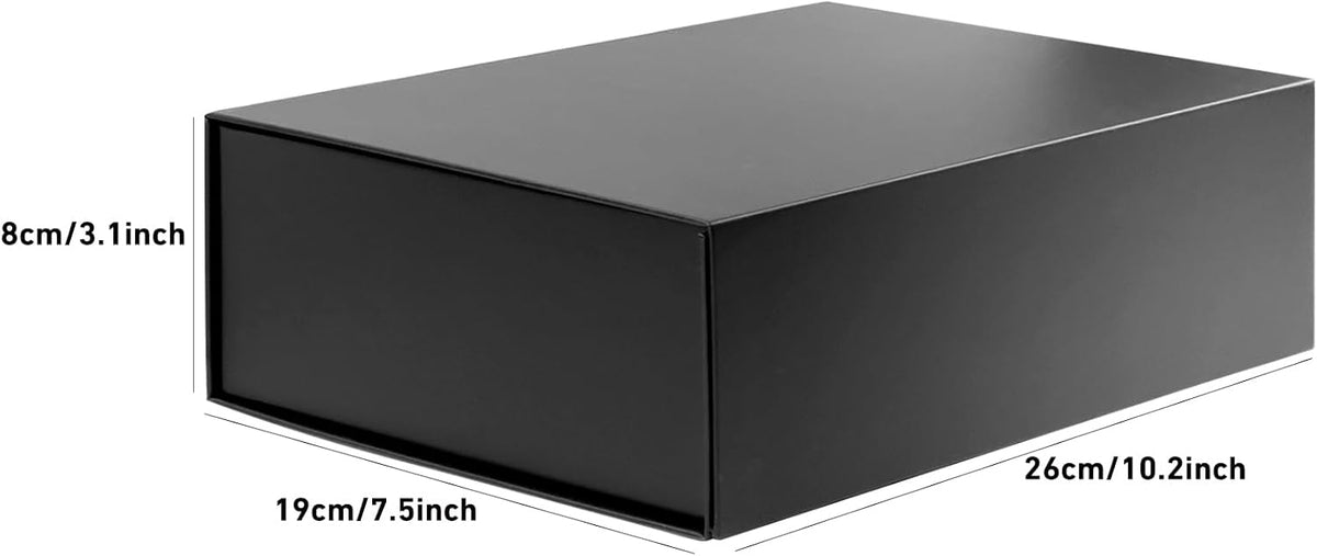Gift Box for Men, Black Gift Box with Lids for Presents, Magnetic Closure