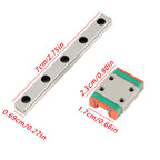 Linear Motion Guides, LML7B Miniature Linear Rail Guide 7mm Width + Slide Block for 3D Printer and CNC Machine (70mm)