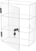 3 Shelf Acrylic Display Case with Lock Key, Clear Locking Display Case Showcase Cabinet with Fixed Shelves - Safe