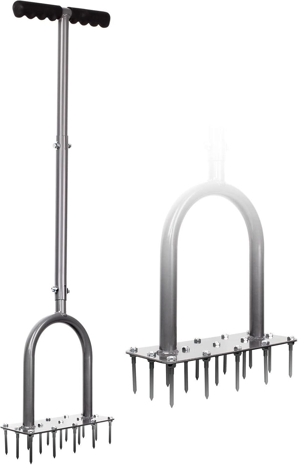 Manual Lawn Aerator Tool with 15 Iron Spikes, Garden Spike Aerator | Alternative to aerator shoes, patented grass