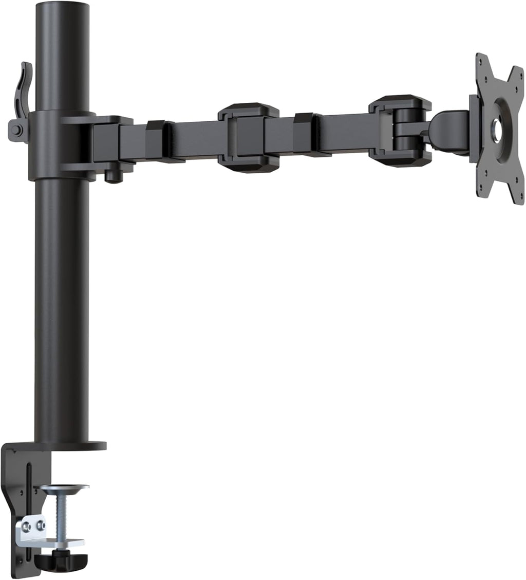 Single Computer Monitor Stand with Cable Management, Height Adjustable VESA Desk Arm Mount, Fully Adjustable Tilt and