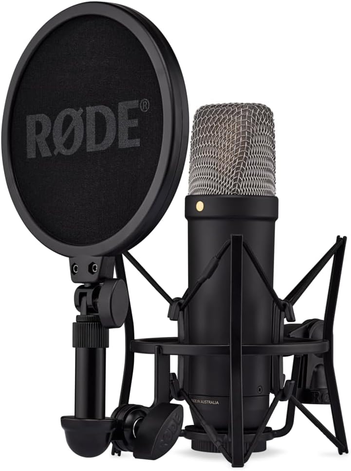 RØDE NT1 5th Gen Large-Diaphragm Studio Condenser Microphone - XLR & USB Outputs - Shock Mount & Pop Filter Included