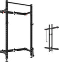 Folding Squat Rack,2.36"x2.36" Wall Mounted Power Rack for Home Gym | Foldable Space-Saving,Heavy-Duty 1000LBS