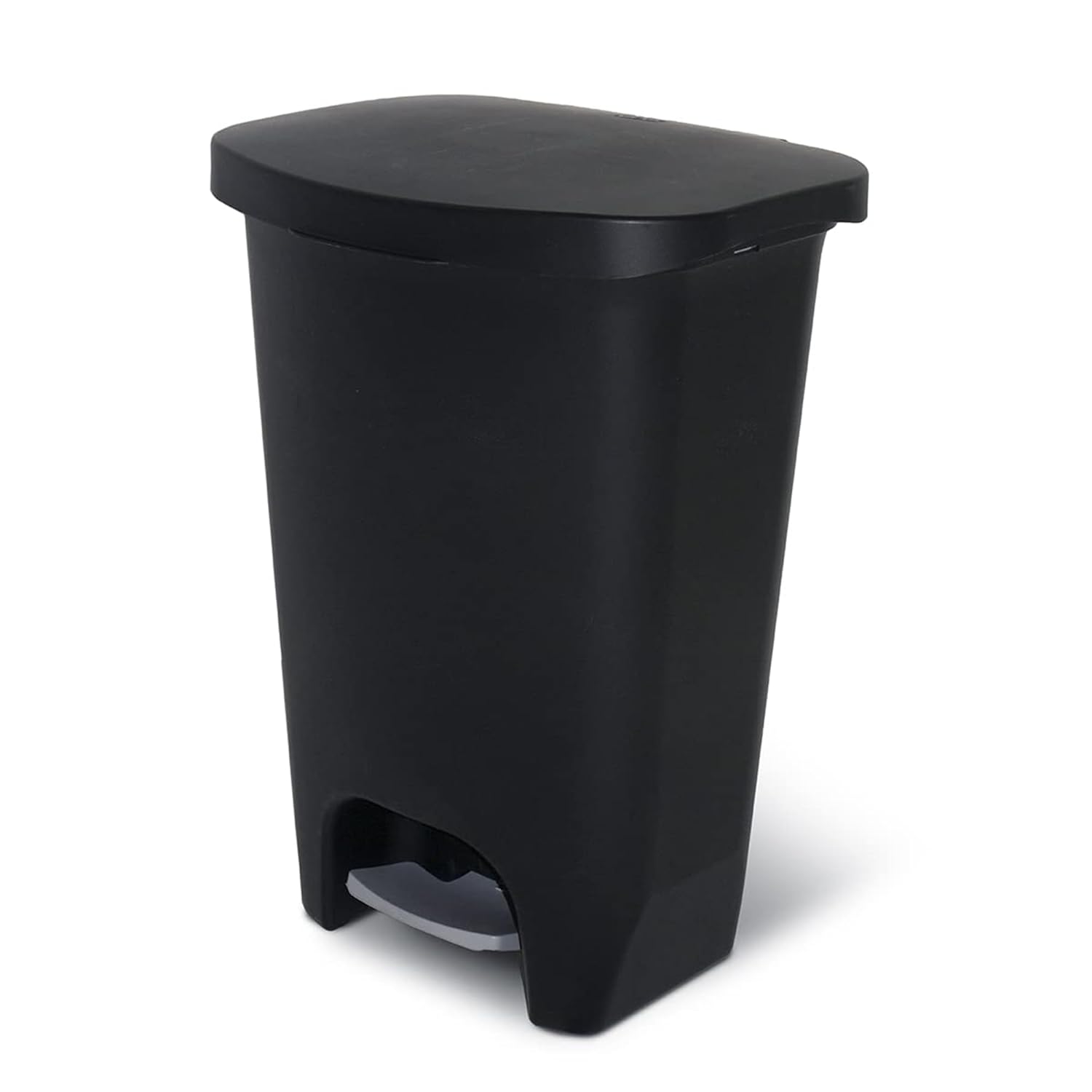 Kitchen Trash Can with Lid, Foot Pedal and Garbage Bag Rings, 13 Gal, Black