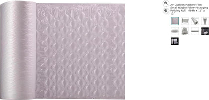 Air Cushion Machine Film Small Bubble Pillow Packaging Padding Roll | 984ft x 16" x 12”