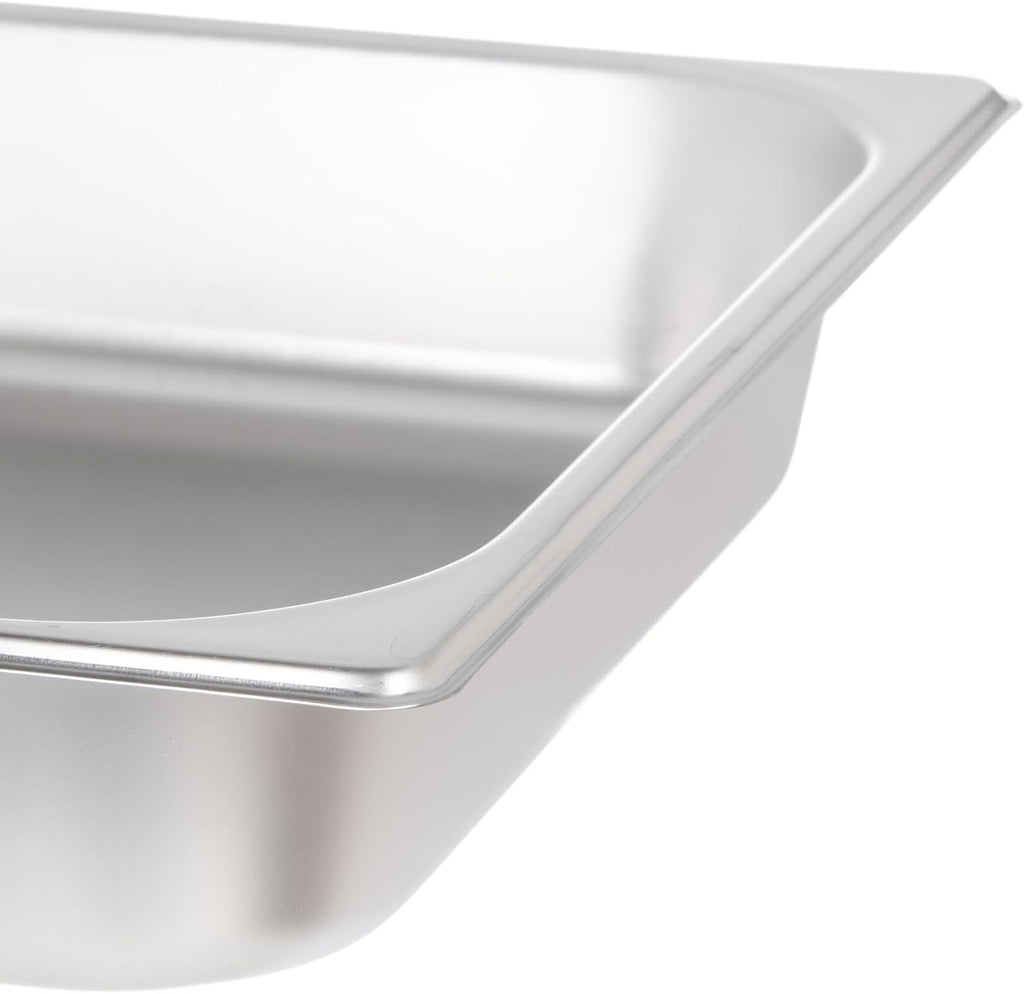 Full Size 2-1/2" Deep Stainless Steel Divided Anti-Jamming Steam Table Pan 24 Gauge- Divided Food Pan Stackable