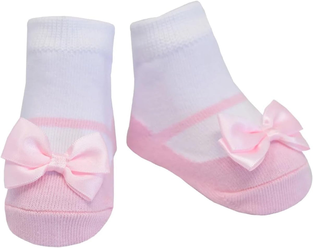 Baby Girl Socks – Shoe Look Styles – 3 Pair Gift Box – Non-Slip Infant Socks – Cotton