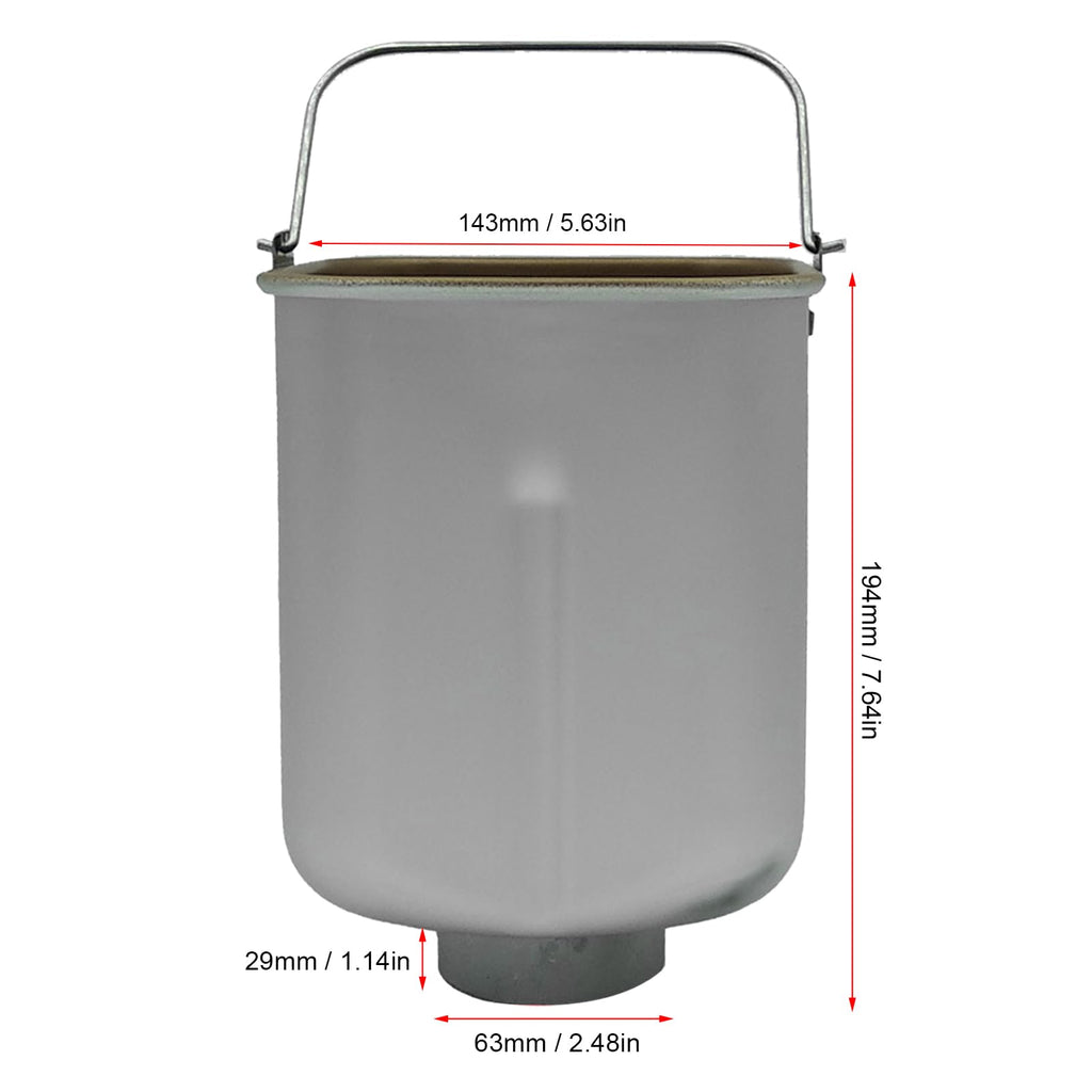 Sunicon Bread Maker Pan Replacement, Aluminum Alloy Household Baking Bucket with Kneading Paddle Bread Machine Plate Bread Baking Pan for Bread Machine Parts
