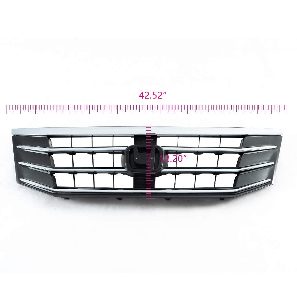 Chrome Front Bumper Upper Grille Mesh Grill Assembly Compatible With Crosstour 2010 2011 2012 ABS Plastic Silver