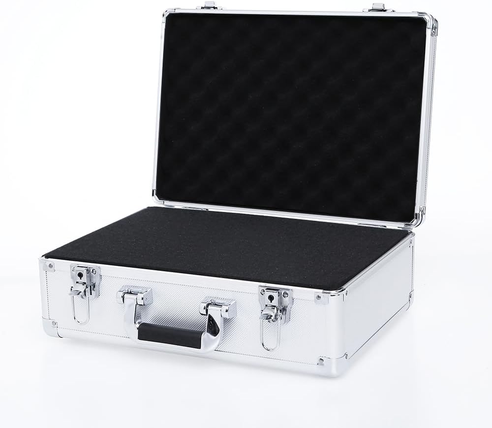 15in Aluminum Hard Case with DIY Customizable Foam Insert (14 x 9 x 4in Interior)