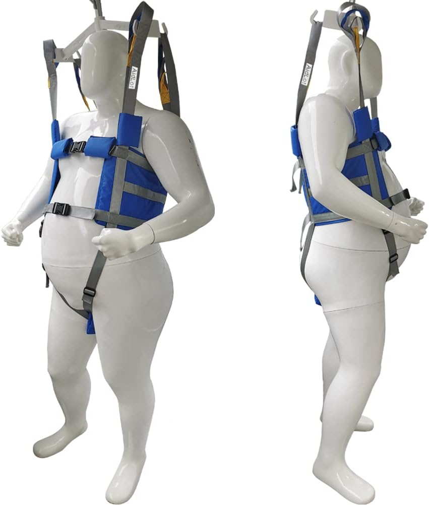 Patient Lift Aid Sling Assist Elederly Senior Transfer Belt Sit Stand Walk Straps Harness Fold Up Full Body Support