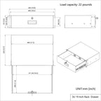 3U Server Cabinet Case 19" Rack Mount Lockable Drawer with Key
