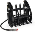 34" Clamshell Root Grapple Rake Attachment, Fits Mini Skid Steer Quick Tach Mounting System, Twin 3,000 PSI Cylinders