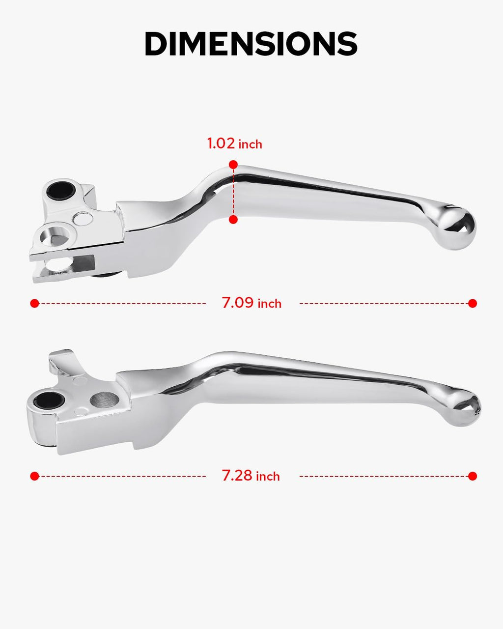Amazicha Motorcycle Brake Clutch Lever Compatible with Harley '96-'03 XL, '96-'17 Dyna (Except '16-'17 FXDLS), '96-14 Softail and '96-'07 Touring Models (Chrome)