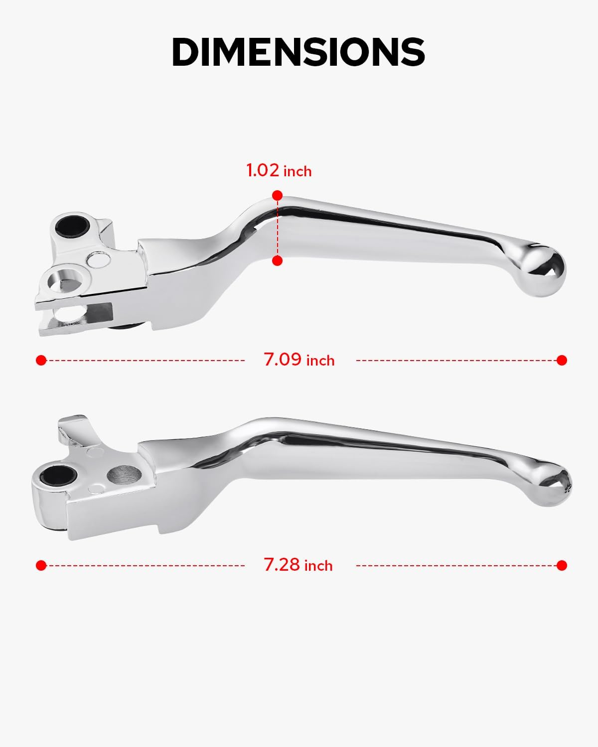 Amazicha Motorcycle Brake Clutch Lever Compatible with Harley '96-'03 XL, '96-'17 Dyna (Except '16-'17 FXDLS), '96-14 Softail and '96-'07 Touring Models (Chrome)