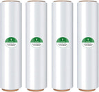 Shrink Wrap Rolls, Stretch Wrap 18in x 1500ft 4 Pack, Heavy Duty Pallet Wrap